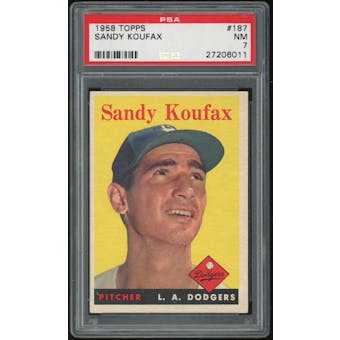1958 Topps #187 Sandy Koufax PSA 7 *6011 (Reed Buy)