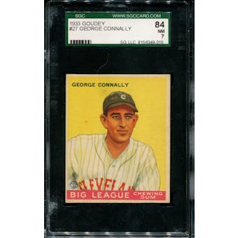 1933 Goudey Baseball #27 George Connally SGC 84 (NM 7) *9015