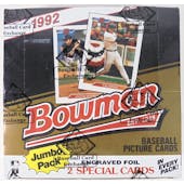 1992 Bowman Baseball Jumbo Box 36ct (BBCE) (Reed Buy)