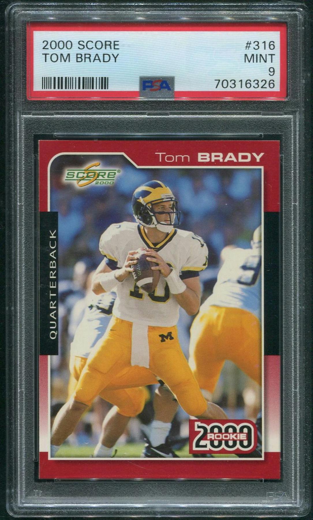 2000 Score Football #316 Tom Brady Rookie PSA 9 (MINT)