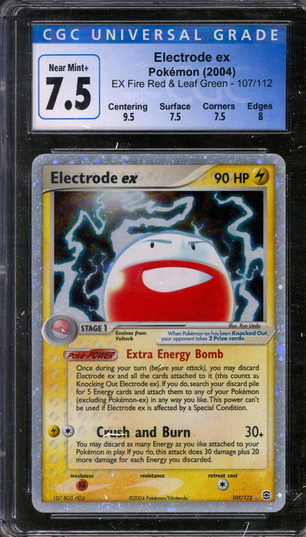 Pokemon EX Fire Red & Leaf Electrode ex 107/112 CGC 7.5 | DA Card