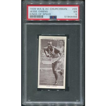 1939 WA & AC Churchman #45 Jesse Owens Kings Of Speed PSA 5 (EX)