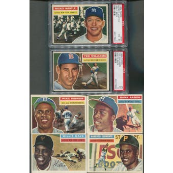 1956 Topps Baseball Complete Set (EX) Mantle Graded PSA 4 Williams is Graded PSA 5
