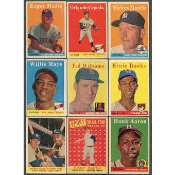 1958 Topps Baseball Complete Set (EX) With 3 PSA Graded Cards