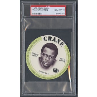 1976 Crane Discs Football Walter Payton PSA 10 (GEM MT) *1198