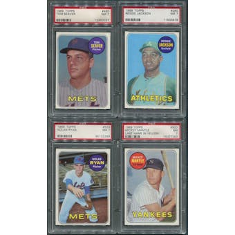 1969 Topps Baseball Complete Set 2 (NM) With 8 PSA Graded Cards