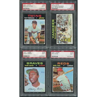 1971 Topps Baseball Complete Set (EX) With 8 Graded PSA Cards