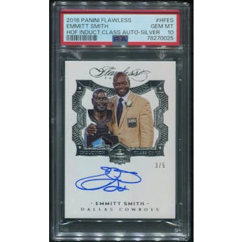 2016 Panini Flawless Football #HFES Emmitt Smith Hall of Fame Silver Auto #3/5 PSA 10 (GEM MT)