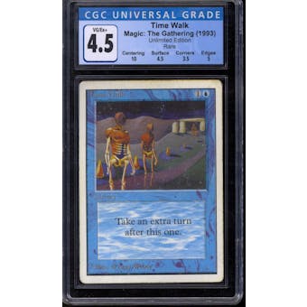 Magic the Gathering Unlimited Time Walk CGC 4.5 HEAVY PLAY (HP)
