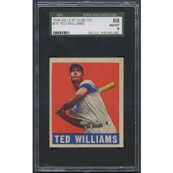 1948 Leaf Baseball #76 Ted Williams SGC 88 (NM/MT 8) *0002