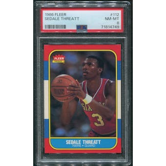 1986/87 Fleer Basketball #112 Sedale Threatt Rookie PSA 8 (NM-MT)