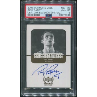 2008/09 Ultimate Collection Century Legends Basketball #CLRB Rick Barry Epic Signature Update Auto PSA 8
