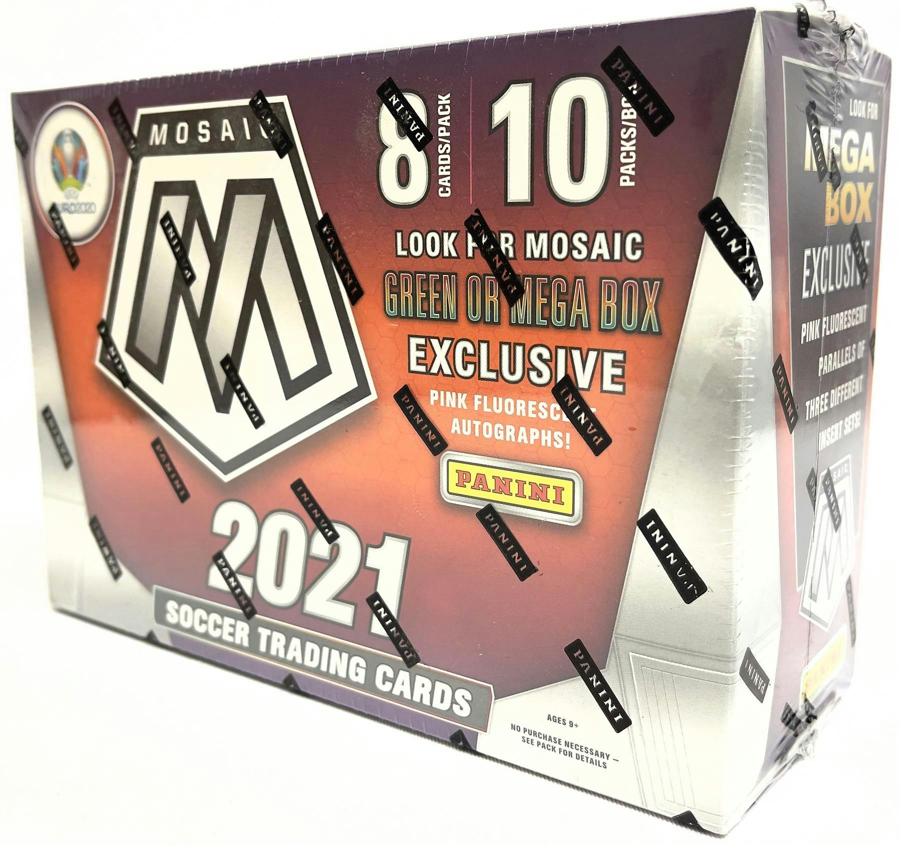 2020/21 Panini Mosaic UEFA Euro 2020 Soccer Mega Box (Pink Fluorescent
