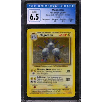 Pokemon Base Set Unlimited Magneton 9/102 CGC 6.5