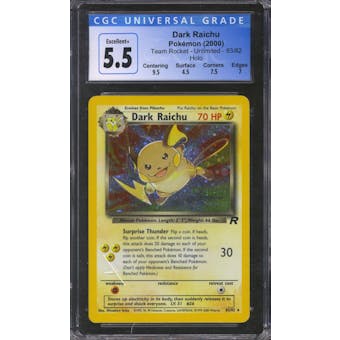 Pokemon Team Rocket Dark Raichu 83/82 CGC 5.5