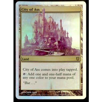 Magic the Gathering Unhinged City of Ass FOIL MODERATELY PLAYED (MP) *028