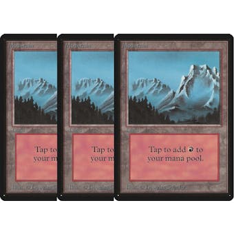 Magic the Gathering Beta 3x LOT Mountain (Left Trees) LIGHTLY PLAYED (LP) Basic Land