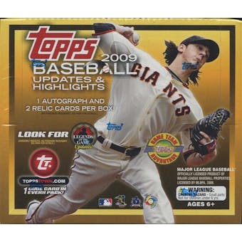 2009 Topps Updates & Highlights Baseball Jumbo Box