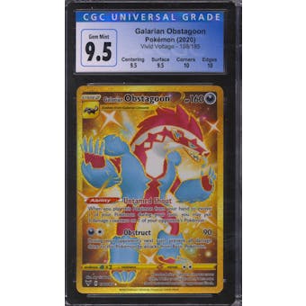 Pokemon Vivid Voltage Galarian Obstagoon 198/185 CGC 9.5 Q++