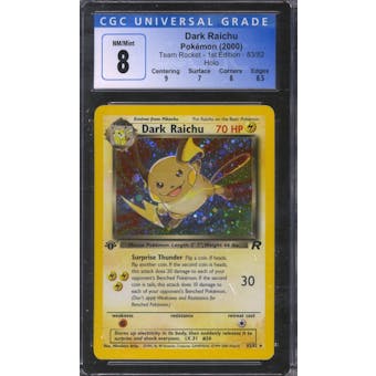 Pokemon Team Rocket 1st Edition Dark Raichu 83/82 CGC 8