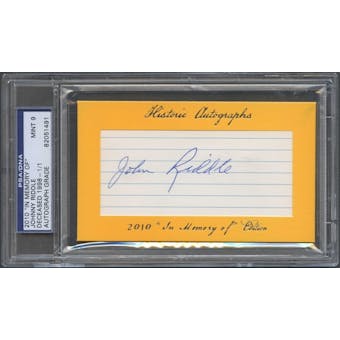 2010 Historic Autograph Baseball Johnny Riddle Cut Auto #1/1
