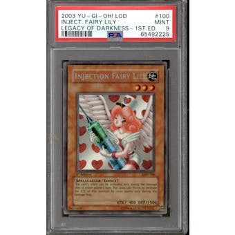 Yu-Gi-Oh Legacy of Darkness 1st Edition Injection Fairy Lily LOD-100 PSA 9