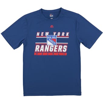 New York Rangers Majestic Blue Defenseman Performance Tee Shirt (Adult Large)