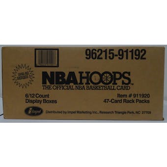 1991/92 Hoops Series 1 Basketball Rack Case (6 boxes) (Reed Buy)