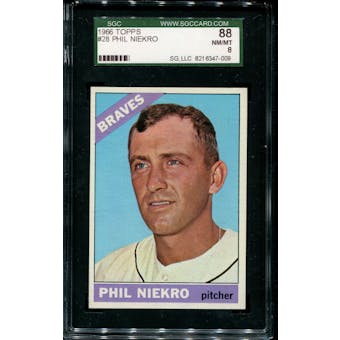 1966 Topps Baseball #28 Phil Niekro SGC 88 (NM/MT 8) *7009
