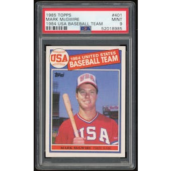 1985 Topps #401 Mark McGwire RC PSA 9 *8985 (Reed Buy)