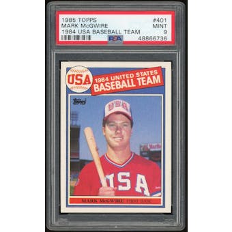 1985 Topps #401 Mark McGwire RC PSA 9 *6736 (Reed Buy)