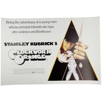 A Clockwork Orange Movie Poster Original 39 1/2 x 27 1/2 Linen Backed