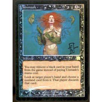 Magic the Gathering Mercadian Masques FOIL Unmask Artist Signed MODERATELY PLAYED (MP)