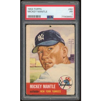 1953 Topps #82 Mickey Mantle PSA 1 *8650 (Reed Buy)