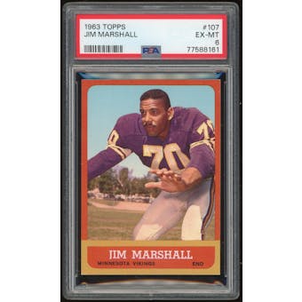 1963 Topps #107 Jim Marshall RC PSA 7 *8161 (Reed Buy)