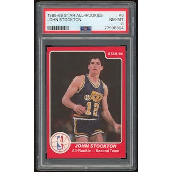 1985/86 Star All-Rookies #8 John Stockton PSA 8 *8604 (Reed Buy)