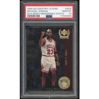 1999/00 UD Century Legends #MJ5 Michael Jordan Memorable Shots PSA 10 *3063 (Reed Buy)