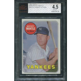 1969 Topps Baseball #500 Mickey Mantle Name In White Letters BVG 4.5 (VG-EX+)