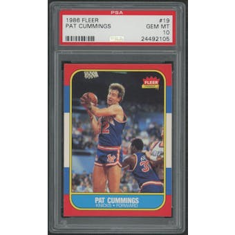 1986/87 Fleer Basketball #19 Pat Cummings PSA 10 (GEM MT)