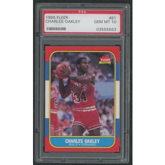1986/87 Fleer Basketball #81 Charles Oakley Rookie PSA 10 (GEM MT)