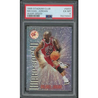 1995/96 Topps Stadium Club Basketball #WS1 Michael Jordan Warp Speed PSA 6 (EX-MT)