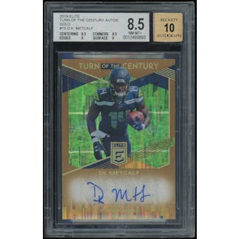 2019 Elite Turn of the Century Auto Gold #15 DK Metcalf #/5 BGS 8.5 Auto 10 *3893 (Reed Buy)