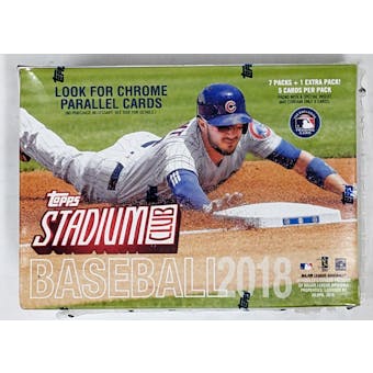 2018 Topps Stadium Club Baseball 8-Pack Blaster Box (Reed Buy)