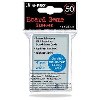 Ultra Pro Board Game Sleeves 41mm X 63mm American (50 Sleeves)