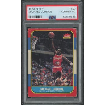 1986/87 Fleer Basketball #57 Michael Jordan Rookie PSA Authentic