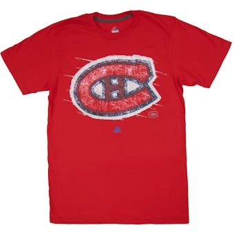Montreal Canadiens Majestic Pond Hockey Red Tee Shirt (Adult Large)