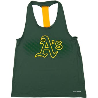 Oakland Athletics Majestic Green Respect The Training Performance Tank Top (Womens X-Large)
