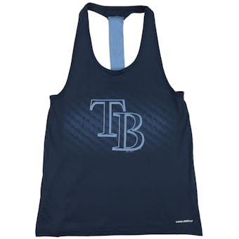 Tampa Bay Rays Majestic Navy Respect The Training Performance Tank Top (Womens Small)