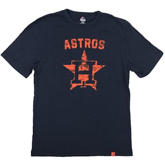 Houston Astros Majestic Heather Navy Hours and Hours Dual Blend Tee Shirt (Adult X-Large)