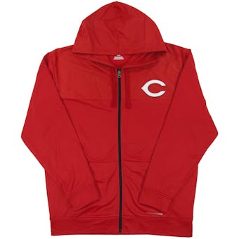 Cincinnati Reds Majestic Red Payback Moment Performance Full Zip Hoodie (Adult Large)